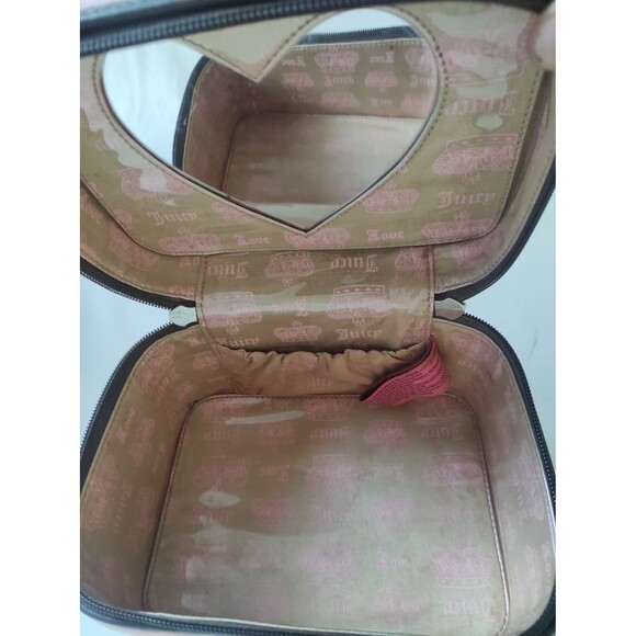 Vintag Juicy Couture Velour cosmetic train casemakeup bag Pink - Picture 10 of 13